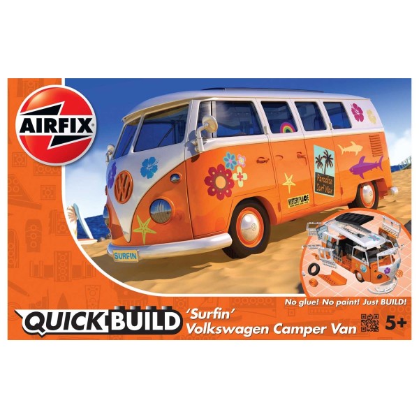 Volkswagen Camper Van ''Surfin'' [ Quickbuild - Lego Systeem ]