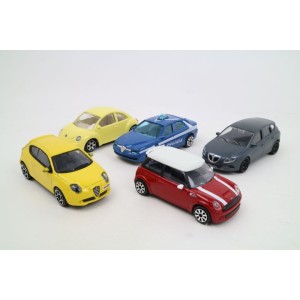 Modelautoset 1:43 Mini , Alfa , Lancia , Beetle , Polizia/Alfa