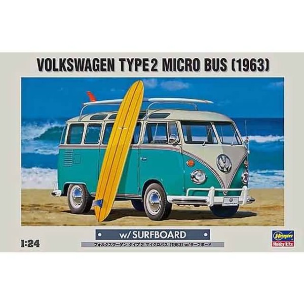 Volkswagen Type 2 Micro Bus 1963 w/Surfboard